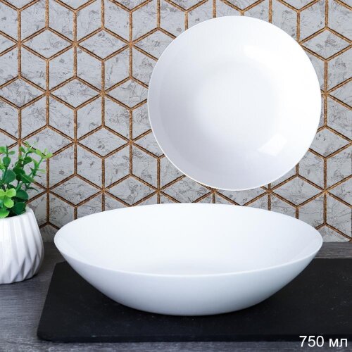 735106 (в уп.8шт.) - Тарелка глубокая суповая 750м [01109109] 735106 (в уп.8шт.) - Тарелка глубокая суповая 750мл, 203мм, набор 6шт. Дэй белая / FLMLTP80 (WHITE) /, материал: стеклокерамика.