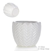 689417 (в уп.48шт.) - Кашпо белое H-10см, D-10,13с [01108852]