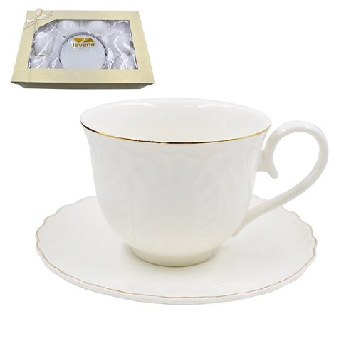 00110488 (в уп.8шт.) - Чайный набор 12пр. в подар. [01109930] 00110488 (в уп.8шт.) - Чайный набор 12пр. в подар. упаковке. Lavenir "Пломбир" (Кружка 270мл. - 6шт, блюдце 14,7см. - 6шт.), 970-060, материал: фарфор.