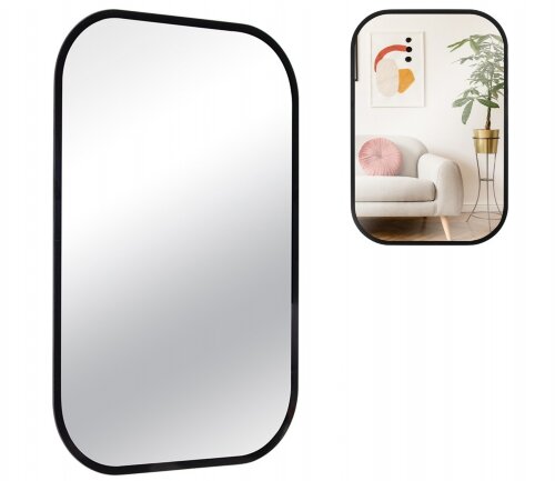 6042-Z1 (1) Зеркало интерьерное настенное с закруг [01108917] 6042-Z1 (1) Зеркало интерьерное настенное с закругленными углами c окантовкой 60х40 см, черный, Рубин