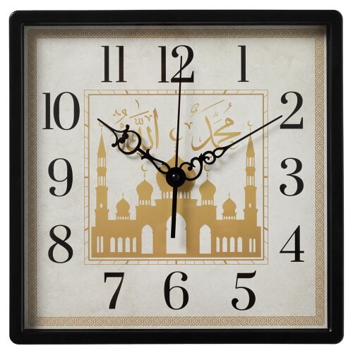 3028-014 (10) Часы настенные квадрат 30х30см, корп [01110957] 3028-014 (10) Часы настенные квадрат 30х30см, корпус черный "Мечеть"