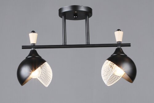 ВР-N6418/2 BK+WOOD L420*W120*H270мм (10) светильни [01109756] ВР-N6418/2 BK+WOOD L420*W120*H270мм (10) светильник потолочный