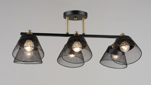 ВР-N6823/6 BK+COP L580*W400*H250 мм (4) светильник [01109613] ВР-N6823/6 BK+COP L580*W400*H250 мм (4) светильник потолочный