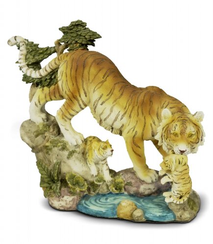 HS020220 (4) - Фигурка "Тигрица с тигрятами" 11", [01030402] HS020220 (4) - Фигурка "Тигрица с тигрятами" 11", размеры: H=30см, L=35см, материал: полистоун.