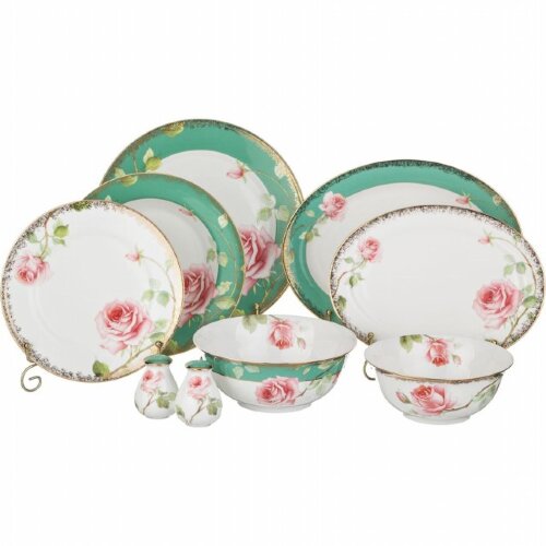 22-1046 (в кор.1наб.) - Столовый сервиз &quot;Амелия&quot; 2 [01097270] 22-1046 (в кор.1наб.) - Столовый сервиз "Амелия" 24пр. на 6 персон. (Тарелка десертная диаметр=22см - 6шт, тарелка подстановочная диаметр=27см - 6шт, тарелка для супа диаметр=23см - 6шт, овальное блюдо - 26*20см-1шт, овальное блюдо - 23*30см-1шт, салатник диаметр=16см- 1шт, салатник диаметр=22см- 1шт, набор для специй 2 пр.11*8см.-1шт.), материал: фарфор.