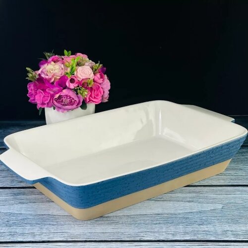 118-097 (в уп.4шт.) - Прямоугольное блюдо для запе [01106039] 118-097 (в уп.4шт.) - Прямоугольное блюдо для запекания 41см. в подарочной упаковке, материал: фарфор.