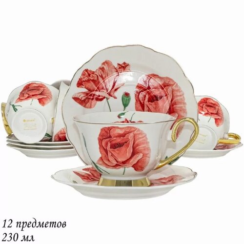 122-018 (в уп.6наб.) - Чайный набор 12пр. в под.уп [01107131] 122-018 (в уп.6наб.) - Чайный набор 12пр. в под.упак. (6 кружек 240мл, 6 блюдец.), материал: фарфор.