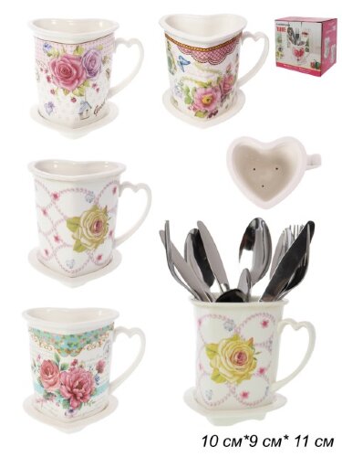 671118 (в уп.36шт.) - Подставка под столовые прибо [01097127] 671118 (в уп.36шт.) - Подставка под столовые приборы /MN-103/ MIX, размер: 10х9х11см, материал: фарфор.