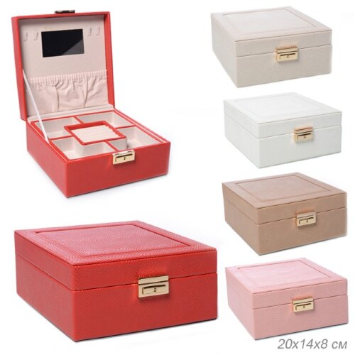 670153 (в уп.36шт.) - Шкатулка для украшений 19,5х [01057150] 670153 (в уп.36шт.) - Шкатулка для украшений 19,5х19,5х9см. / AH227 /, материал: текстиль, картон, искусственная кожа.