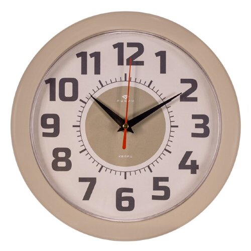 2323-125 (в кор.10шт.) -  Часы настенные круг d=24 [01108106] 2323-125 (в кор.10шт.) -  Часы настенные круг d=24,5см, корпус бежевый  "Классика" Рубин