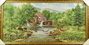 60*120 11 "Водяная мельница" Картина гобелен [01084798]