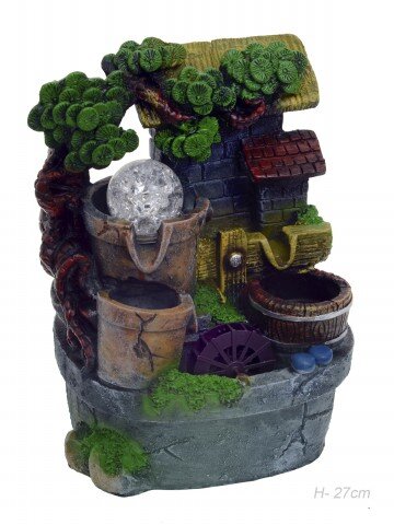 669796 (в уп.12шт.) - Фонтан декоративный 27см. / [01104072] 669796 (в уп.12шт.) - Фонтан декоративный 27см. / 1116 /, материал: полимер.