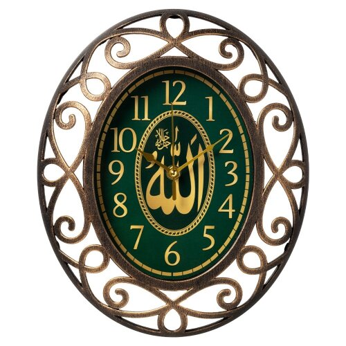 3126-017  (10) Часы настенные овал 31х26 см, корпу [01110959] 3126-017  (10) Часы настенные овал 31х26 см, корпус черный с бронзой "Мусульманские"