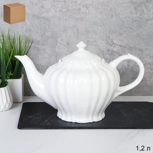 741794 (в уп.18шт.) - Чайник заварочный 1200мл. / [01061694] 741794 (в уп.18шт.) - Чайник заварочный 1200мл. / EG-454 /, материал: фарфор.