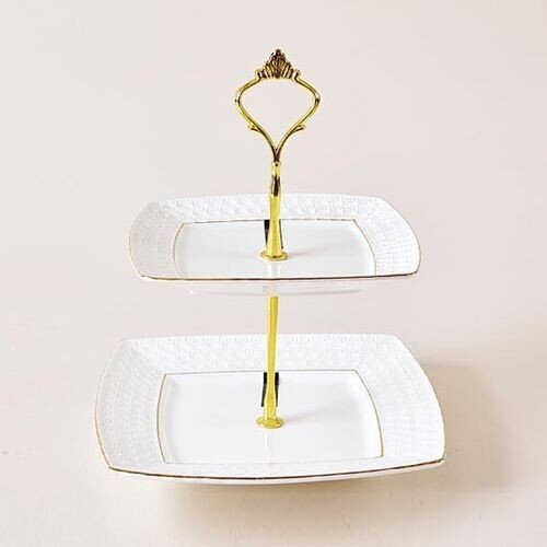 217470-РСВ (в уп.3шт.) - Ваза двухъярусная 16,5см. [01108283] 217470-РСВ (в уп.3шт.) - Ваза двухъярусная 16,5см./20см. ф.квадр. CMB0124-A снежная королева/з, материал: керамика.