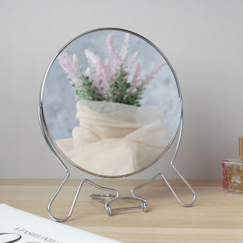 740166 (в уп.12шт.) - Зеркало настольное круглое д [01110015] 740166 (в уп.12шт.) - Зеркало настольное круглое двустороннее D=16см, 17х1х20см. / CR-7 /, материал: пластик.