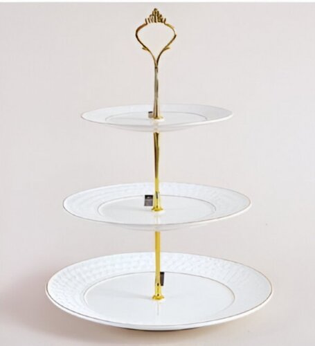 217472-РСВ (в уп.1шт.) - Ваза трехъярусная 16,5см/ [01110691] 217472-РСВ (в уп.1шт.) - Ваза трехъярусная 16,5см/20см/25,4см, круг CMB0130-A снежная королева /з, материал: фарфор.