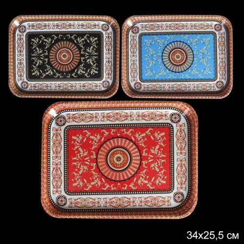 693167 (в уп.120шт.) - Поднос прямоугольный Восток [01109870] 693167 (в уп.120шт.) - Поднос прямоугольный Восток 34х25,5х1,7см. / F-32-D /, материал: пластик.