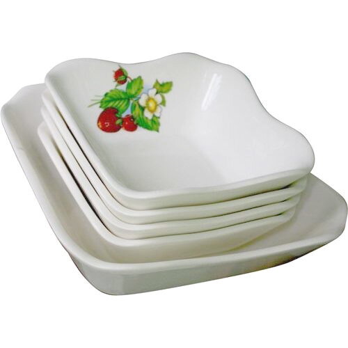 К048 (в уп.6шт.) - Набор салатников 5шт. (1шт.х900 [01031672] К048 (в уп.6шт.) - Набор салатников 5шт. (1шт.х900мл, 4шт.х350мл.), гр.8. "Земляника цветущая"