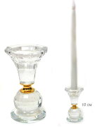 678698 (в уп.120шт.) - Подсвечник H=10см, кристал. [01110423]