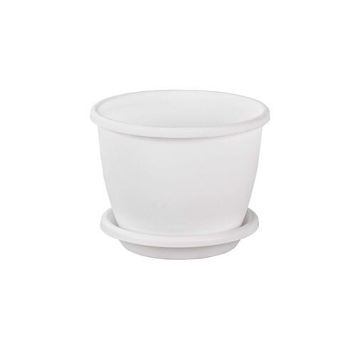 262302-РСВ (в уп.24шт.) - Горшок цветочный "Афина" [01090548] 262302-РСВ (в уп.24шт.) - Горшок цветочный "Афина" 3л. с поддоном (белый) М6541