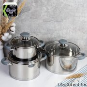 749304 (в уп.1наб.) - Набор кастрюль со стеклян. к [01110924]