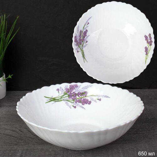 721997 (в уп.8наб.) - Салатник, набор 6шт. 650мл. [01107352] 721997 (в уп.8наб.) - Салатник, набор 6шт. 650мл. (175мм.) / TW-70 (7131-2) Букет лаванды, материал: стеклокерамика.