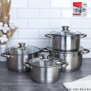 718151 (в уп.1наб.) - Набор кастрюль 8пр. со стекл [01106297]