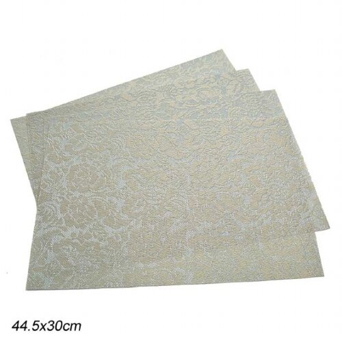 643552 (в уп.90шт.) - Салфетка 44,5х30см. 4шт. д/с [01055753] 643552 (в уп.90шт.) - Салфетка 44,5х30см. 4шт. д/сервировки стола Цветы /HS-75/ серо-зеленый, материал: полимер.