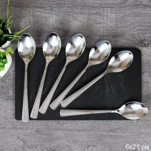 733642 (в уп.100наб.) - Ложка столовая, набор 6шт. [01107346] 733642 (в уп.100наб.) - Ложка столовая, набор 6шт. Серебро 19 Spark/ MJ0202 / шлифовка глянец, материал: металл.