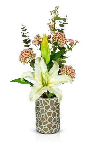 Цветочная композиция Нина, размер: высота 50 см, ш [01102065] Цветочная композиция Нина, размер: высота 50 см, ширина 25 см., материал: керамика. РУЧНАЯ РАБОТА