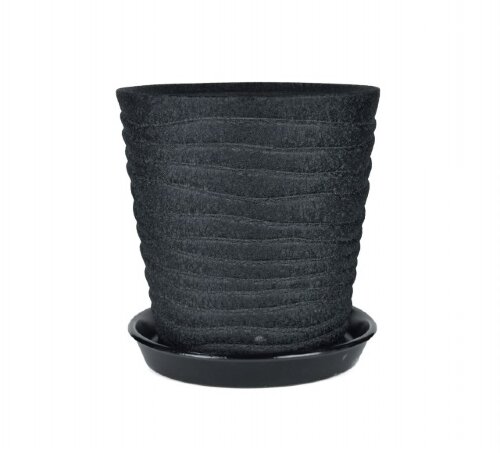 38201 (в кор.1 шт.) - Цветочный горшок Пальма, кож [01098899] 38201 (в кор.1 шт.) - Цветочный горшок Пальма, кожа, чёрный, 5л (в упаковке)