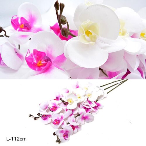 605919 (в уп.24шт.) - Цветок искусственный Орхидея [01111616] 605919 (в уп.24шт.) - Цветок искусственный Орхидея L=112см, 9 цветков /149NA-23/ латекс, материал: пластик.
