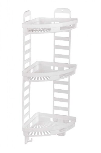 6848М (в уп.12шт.) - Полка угловая "Трансформер" ( [01043518] 6848М (в уп.12шт.) - Полка угловая "Трансформер" (белая), размер: 250х180х580мм.