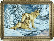 89*117 1 М/Р "Волки" Картина гобелен [01105716]