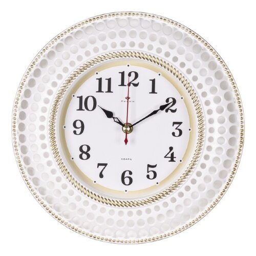 2917-001 (10) Часы настенные круг d=29 см, корпус [01106377] 2917-001 (10) Часы настенные круг d=29 см, корпус белый с золотом "Классика" "Рубин"
