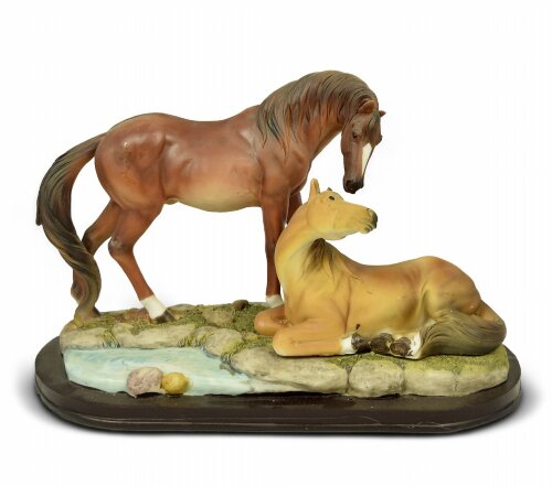 HS020417 (3) - Фигурка"Лошадь с жеребенком" 15", р [01021954] HS020417 (3) - Фигурка"Лошадь с жеребенком" 15", размеры: H=25см, L=38см, материал: полистоун.