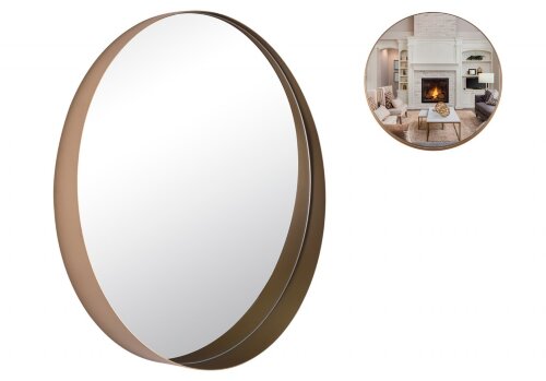 5057-Z3 (1) Зеркало интерьерное настенное в кругло [01106789] 5057-Z3 (1) Зеркало интерьерное настенное в круглом корпусе из металла, d=50,5см, белое золото, Рубин