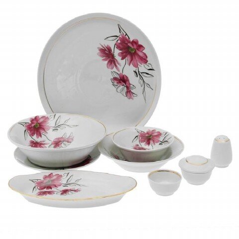 Д6с2253ф34 (в кор.1наб.) - Сервиз стол.36пр. на 12 [01073462] Д6с2253ф34 (в кор.1наб.) - Сервиз стол.36пр. на 12 персон, 2 вида тарел.ф.Идиллия "Королевский георгин" (Тарелка 200мм глубокая 250см3 - 12шт, тарелка 200мм мелкая - 12шт, блюдо овальное 330мм - 1шт, селедочница 250мм - 1шт, салатник 1200см3 - 1шт, салатник 360см3 - 6шт, солонка 50см3 - 2шт, перечница 60см3 - 1шт, крышка к горчичнице 50см3 - 1шт.)