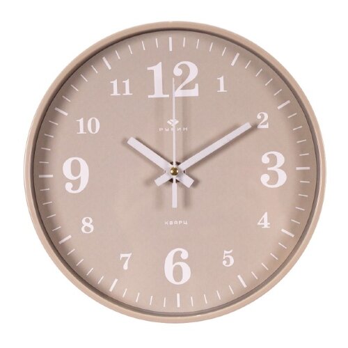2019-006 (10) Часы настенные круг d=19,5см, корпус [01107575] 2019-006 (10) Часы настенные круг d=19,5см, корпус бежевый, "Классика", Рубин