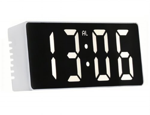 022Х-6W бел-бел (в кор.1шт.) -  Будильник сетевой. [01109037] 022Х-6W бел-бел (в кор.1шт.) -  Будильник сетевой. Зеркальные светодиодные часы. С показаниями времени, даты и температуры, которые переключаются через каждые 15 секунд поочередно.Материал корпуса: пластик.Материал экрана: акрил зеркальный. Габаритные размеры (ВхШхГ): 6,0 х 16,0 х 3 см. Вес: 110 гр. Питание: от любого источника с USB (кабель USB в комплекте), от сети 220 В через адаптер(адаптер DC 5V, в комплект не входит), от батареек ААА (в комплект не входят). Два световых режима. День/ночь, устанавливаются автоматически от времени. Резервное питание только от аккумулятора AAA, 3 шт. батарейки ( в комплект не входят) Есть боковой USB разъём. Инстркуция на русском языке.