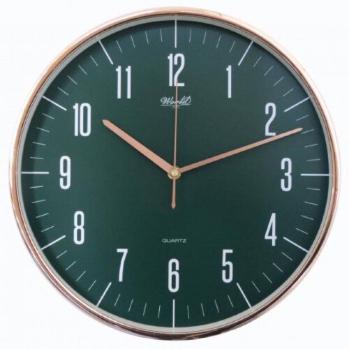 3181K Green (в кор.10шт.) - Часы настенные WORLD. [01105137] 3181K Green (в кор.10шт.) - Часы настенные WORLD. Корпус выполнен из пластика. Циферблат закрыт стеклом. Механизм кварцевый плавного хода. Питание от батарейки АА (в комплект не входит). Размер модели: 330*330*35 мм.