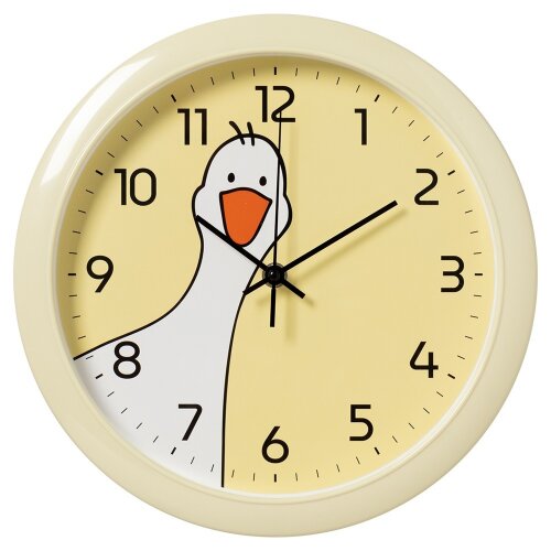 6026-041 (в кор.10шт.) -  Часы настенные круг d=29 [01110403] 6026-041 (в кор.10шт.) -  Часы настенные круг d=29см, корпус желтый "Гусь"