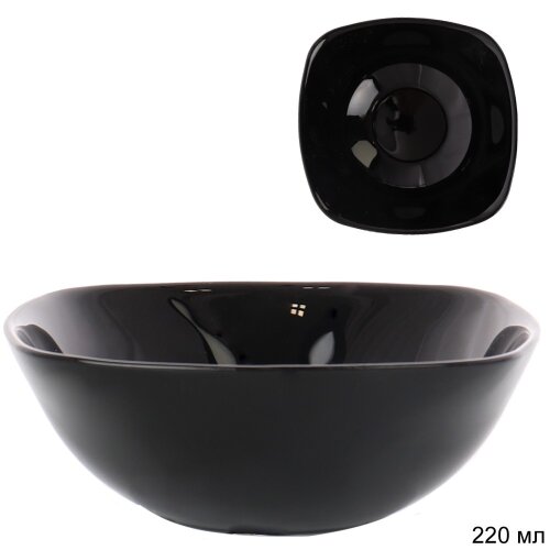 682228 (в уп.12наб.) - Салатник квадратный 220мл, [01111090] 682228 (в уп.12наб.) - Салатник квадратный 220мл, 140мм, набор 6шт, черный / BNFW55T (Black) /, материал: стеклокерамика.