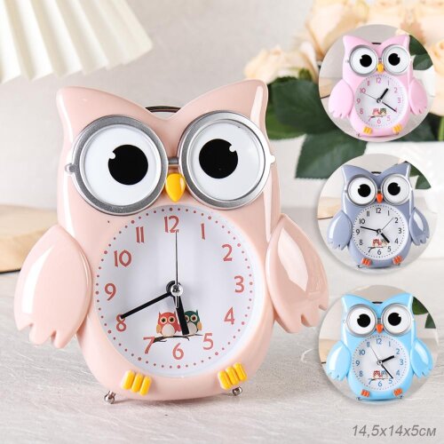 718655 (в уп.80шт.) - Будильник Сова 14,5см / HR50 [01106902] 718655 (в уп.80шт.) - Будильник Сова 14,5см / HR501 /, материал: металл, стекло.