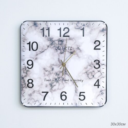 719079 (в уп.30шт.) - Часы настенные 30х30см. / 02 [01105018] 719079 (в уп.30шт.) - Часы настенные 30х30см. / 02DLS /, материал: пластик,стекло.
