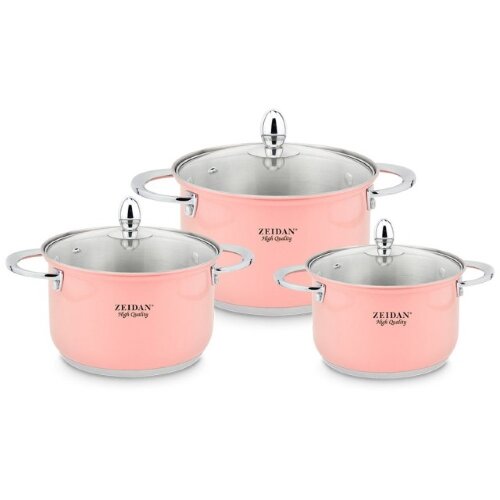 Z-50639 (в уп.4наб.) - Набор посуды, 6пр. (3 КАСТР [01094313] Z-50639 (в уп.4наб.) - Набор посуды, 6пр. (3 КАСТРЮЛИ С КРЫШКАМИ: 2,1л.(16см.), 3л. (18см.), 4л. (20см )), нержавеющая сталь, шкала литража, матовая полировка внутри, ВНЕШНЕЕ ПОКРЫТИЕ - АНТИПРИГАРНОЕ ЦВЕТНОЕ ПОКРЫТИЕ, УСТОЙЧИВОЕ К ВЫСОКИМ ТЕМПЕРАТУРАМ, крышки - стекло,5-ти СТЕПОВОЕ КАПСУЛИРОВАННОЕ ИНДУКЦИОННОЕ ДНО. Подарочная упаковка с пластиковой ручкой.