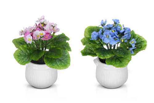 Цветочная композиция Фиалка маленькая, размер: выс [01099477] Цветочная композиция Фиалка маленькая, размер: высота 17 см, ширина 15 см, материал: керамика,  РУЧНАЯ РАБОТА