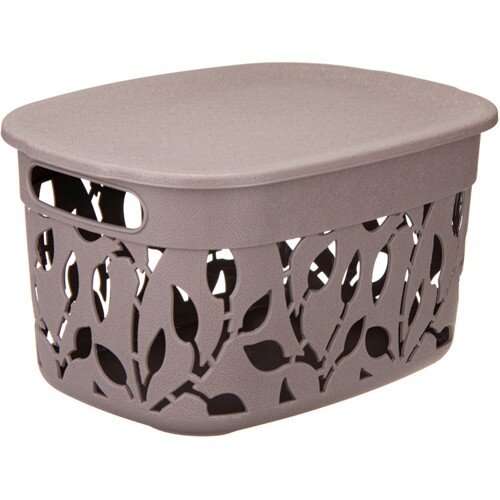 413493-РСВ (в уп.15шт.) - Коробка ФЛОРА 5,5л с кры [01101117] 413493-РСВ (в уп.15шт.) - Коробка ФЛОРА 5,5л с крышкой СЕРЫЙ 280x205x155мм М2362