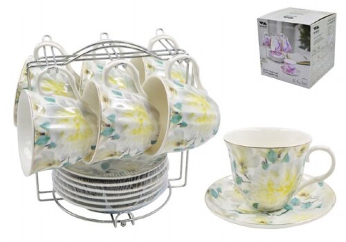 00110592 (в уп.8наб.) - Чайный набор 12пр. на м/по [01111548] 00110592 (в уп.8наб.) - Чайный набор 12пр. на м/подст. Lavenir (Кружка 220мл. - 6шт, блюдце 14см. - 6шт.), C03-112 12M, материал: фарфор.
